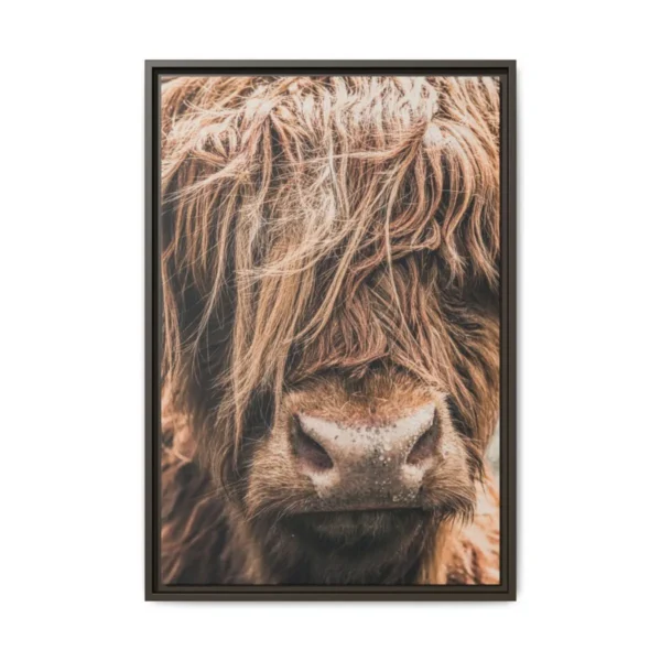 Highland Majesty – Highland Cow Wall Art, Premium Matte Framed Canvas Decor