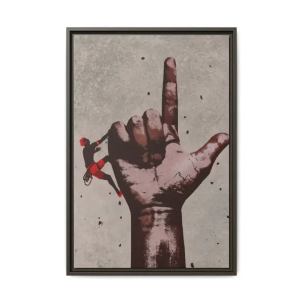 matte-canvas-framed-multi-color_compressed The Defiant Climb – Giant Hand Wall Art, Premium Matte Framed Canvas