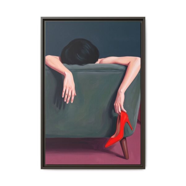 Red Heels Relaxation – Red Heels Wall Art, Premium Matte Framed Canvas Decor