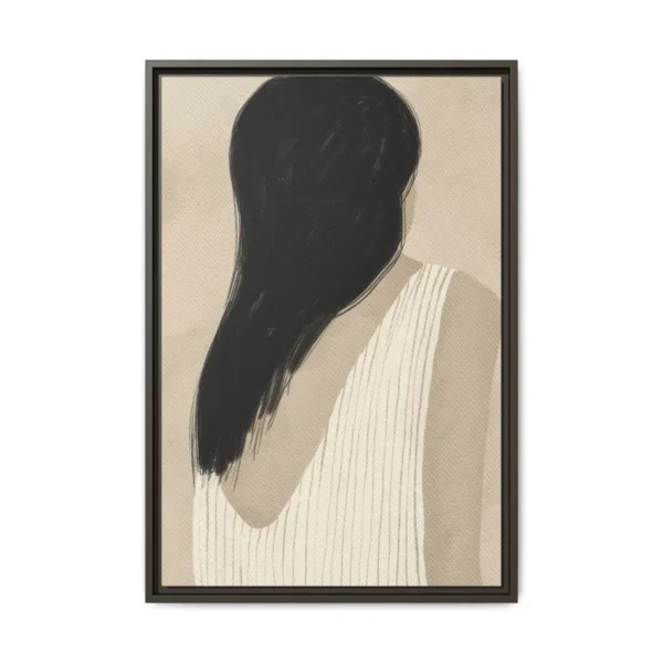 Quiet Silhouette – Minimalist Woman Wall Art, Premium Matte Framed Canvas Decor