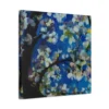 Azure Blossom Tree – Blue Floral Tree Wall Art, Premium Matte Stretched Canvas