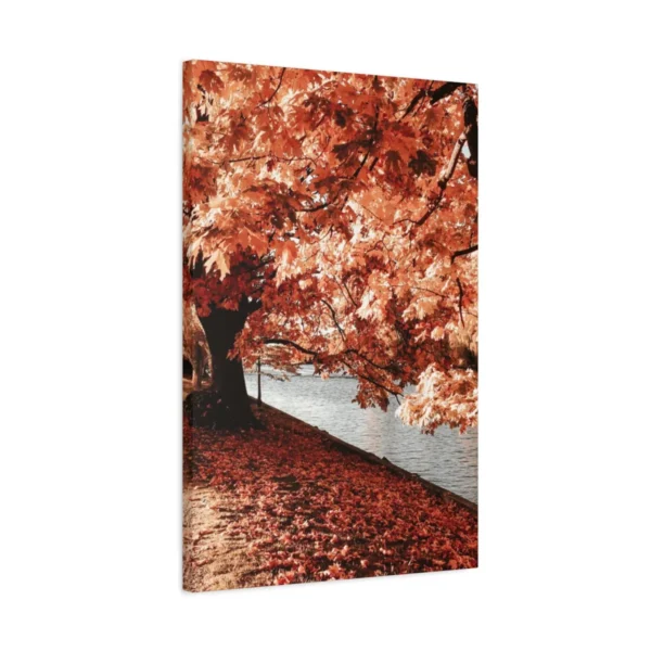 Autumn Lakeside Serenity Wall Art – Premium Matte Canvas for Cozy Fall Decor