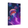 Abyssal Glow Jellyfish Ocean Wall Art, Premium Matte Canvas, Underwater Decor