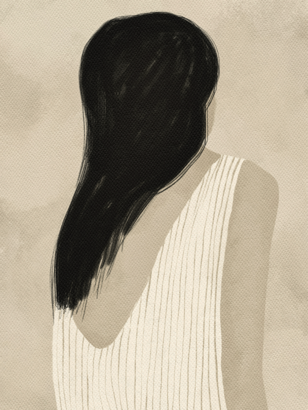 Quiet Silhouette – Minimalist Woman Wall Art, Premium Matte Canvas Decor