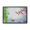 Bamboo Lotus Reverie – Koi Pond Wall Art Framed Canvas, Japanese Garden Decor