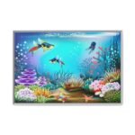 Coralwhim Tide – Colorful Coral Reef Wall Art Framed Canvas for Coastal Decor