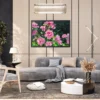 Roselight Sonata – Pink Rose Garden Wall Art, Elegant Framed Canvas Decor