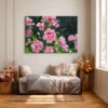 106 (2) Roselight Sonata – Pink Rose Garden Wall Art, Impressionist Floral Canvas Decor