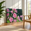 106 (3) Roselight Sonata – Pink Rose Garden Wall Art, Impressionist Floral Canvas Decor