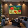 Poppyfield Verdure Canvas Wall Art – Expressive Floral Landscape for Modern Interiors