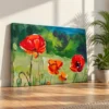 Poppyfield Verdure Canvas Wall Art – Expressive Floral Landscape for Modern Interiors