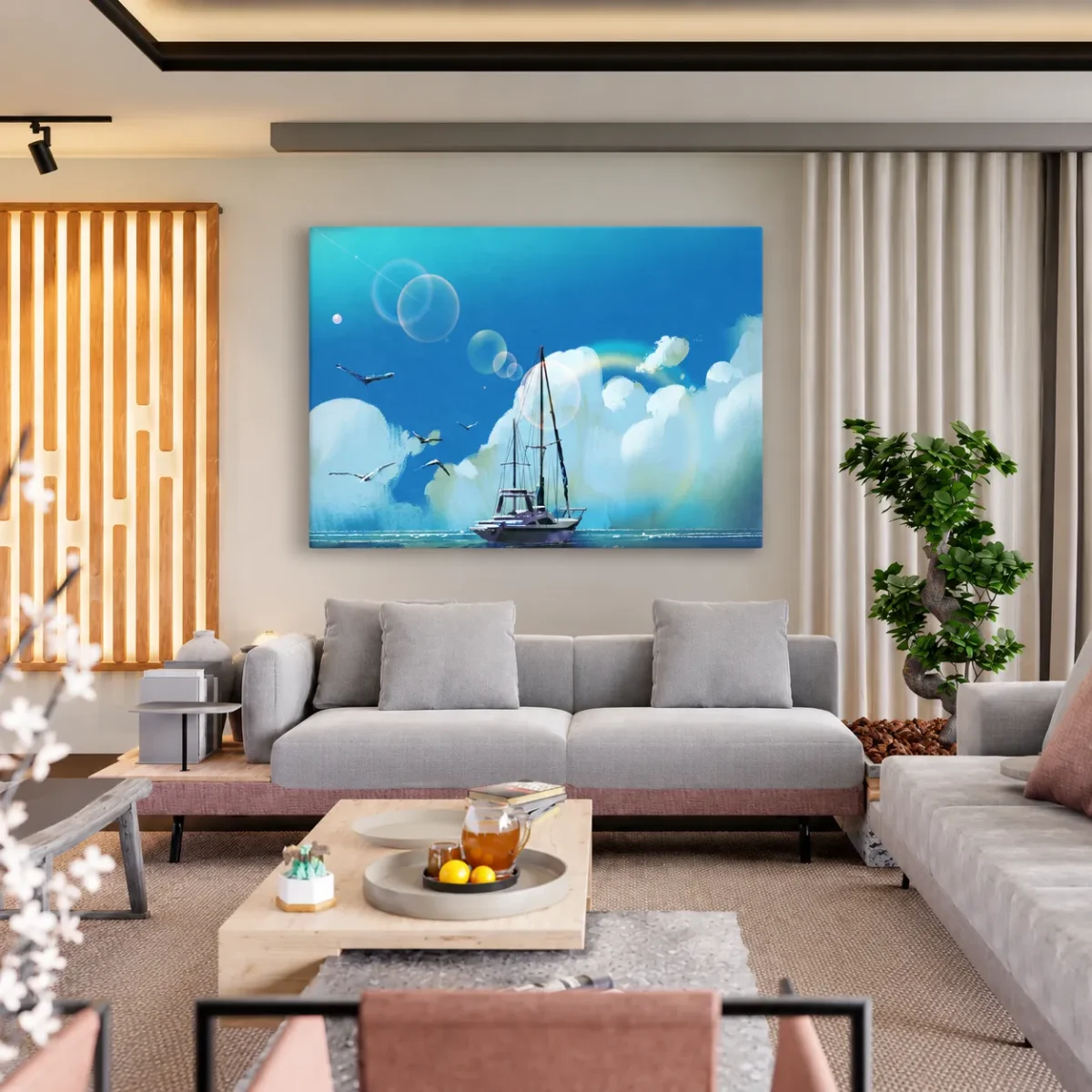 Tideborne Passage – Sailing Boat Ocean Wall Art, Premium Matte Canvas Decor