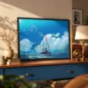109 (2) Tideborne Passage – Sailing Boat Seascape Wall Art, Refined Framed Print Decor