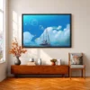 Tideborne Passage – Sailing Boat Seascape Wall Art, Elegant Framed Canvas Decor
