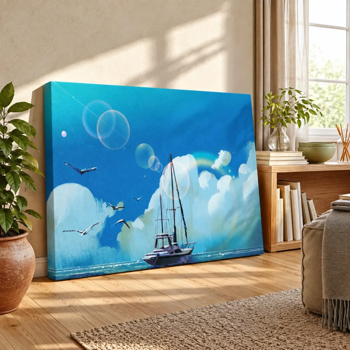 Tideborne Passage – Sailing Boat Ocean Wall Art, Premium Matte Canvas Decor