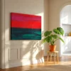 Emberveil Red Black Green Abstract Wall Art Canvas – Bold Textured Modern Decor