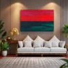 Emberveil Red Black Green Abstract Wall Art Canvas – Bold Textured Modern Decor