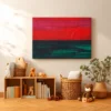 Emberveil Red Black Green Abstract Wall Art Canvas – Bold Textured Modern Decor