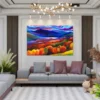 Prismatic Highland Reverie – Vibrant Mountain Landscape Canvas Wall Art