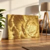 Ochre Avian Reverie – Golden Botanical Wall Art Canvas, Vintage Nature Decor