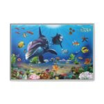 Azurefin Reef — Dolphin Ocean Wall Art, Tropical Marine Framed Canvas