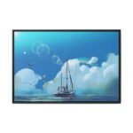 Tideborne Passage – Sailing Boat Seascape Wall Art, Elegant Framed Canvas Decor