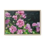 Roselight Sonata – Pink Rose Garden Wall Art, Elegant Framed Canvas Decor