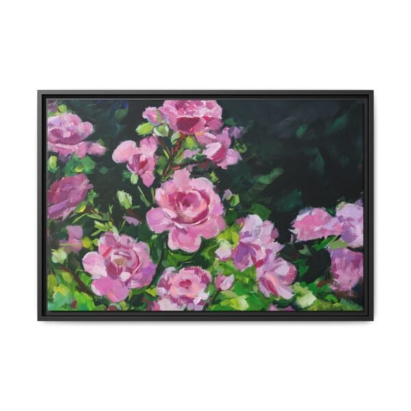 Roselight Sonata – Pink Rose Garden Wall Art, Elegant Framed Canvas Decor