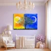 Solar Nocturne Tree Wall Art – Vibrant Day-to-Night Landscape Canvas for Modern Interiors