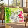 123 (1) Bamboo Koi Garden Wall Art – Verdant Ripple Sanctuary Canvas, Japanese Botanical Decor