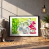 123 (1) Bamboo Koi Garden Wall Art – Verdant Ripple Sanctuary Framed Print for Serene Interiors