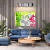 123 (2) Bamboo Koi Garden Wall Art – Verdant Ripple Sanctuary Canvas, Japanese Botanical Decor