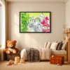 123 (3) Verdant Ripple Sanctuary Bamboo Koi Garden Wall Art – Elegant Framed Canvas Decor