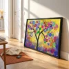 Prismatic Bloomtree – Colorful Tree Wall Art, Gallery-Style Framed Canvas