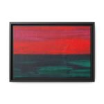 Emberveil Red Black Green Abstract Wall Art – Textured Modern Framed Canvas