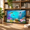 Coralwhim Tide – Colorful Coral Reef Wall Art Framed Canvas for Coastal Decor