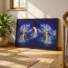 Lunaflora Lotus Fish Wall Art – Enchanted Moonlit Framed Canvas for Modern Homes