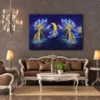 128 (2) Lunaflora Lotus Fish Wall Art – Mystical Moonlit Canvas for Serene Interiors