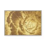 Ochre Avian Reverie – Golden Botanical Wall Art Framed Canvas, Vintage Nature Decor