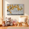 Gilded Rose Canopy – Golden Rose Canvas Wall Art, Luxury Botanical Decor