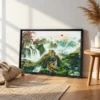 Jade Citadel Reverie – Chinese Landscape Wall Art Framed Canvas, Great Wall Mountain Decor