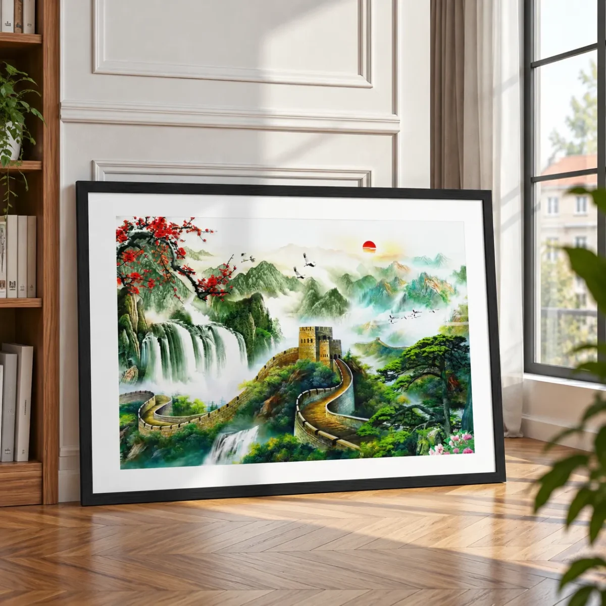 Jade Citadel Reverie – Chinese Landscape Framed Print, Great Wall Mountain Decor