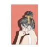 Coral Muse – Vintage Woman Canvas Wall Art, Retro Fashion Illustration