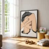 Love in Plain Sight Love Line Art Framed Print, Modern Portrait Wall Decor