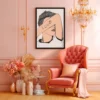 Love in Plain Sight Love Line Art Framed Canvas, Modern Figurative Wall Decor