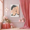 Love in Plain Sight Love Line Art Canvas, Modern Figurative Wall Decor