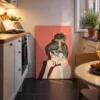 Coral Muse – Vintage Woman Canvas Wall Art, Retro Fashion Illustration