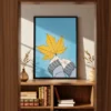 133 (1) Golden Pause – Autumn Maple Leaf Wall Art, Premium Framed Canvas