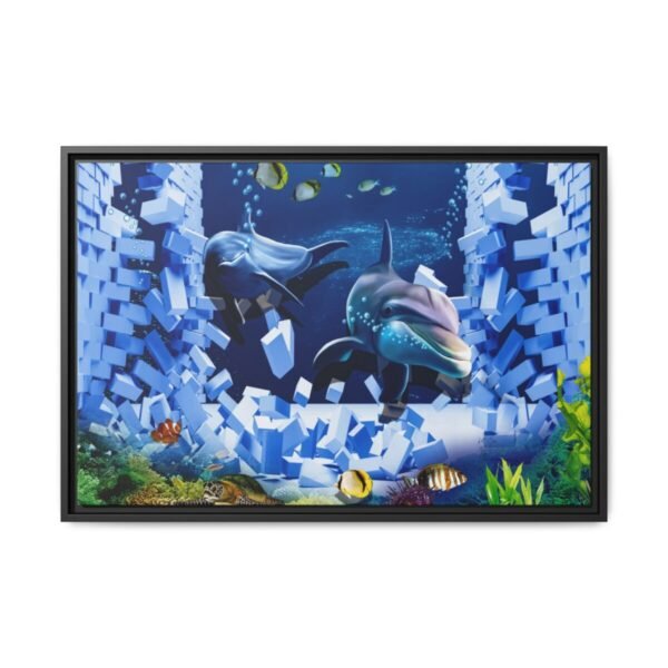 Shatterreef Dolphin Ocean Wall Art – Vibrant Marine Framed Canvas for Modern Interiors