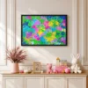 134 (1) Prism Riot – Vibrant Abstract Framed Canvas Wall Art for Modern Spaces